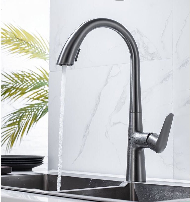 Jn.songs - Wasserhahn Küche mit Ausziehbarer Handbrause, 360° Drehbarer Küchenarmatur Mischbatterie, 2 Sprühmodi Spültis...