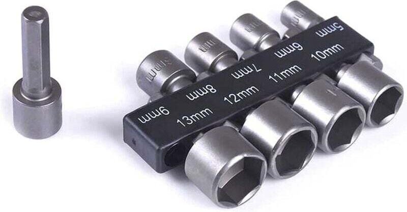 9-teiliges 5-13-mm-Steckschlüssel-Bohrer-Set, Bit-Steckschlüssel-Set, für 1/4-Zoll-Sechskantschaft-Bohrmaschinen, elektr...