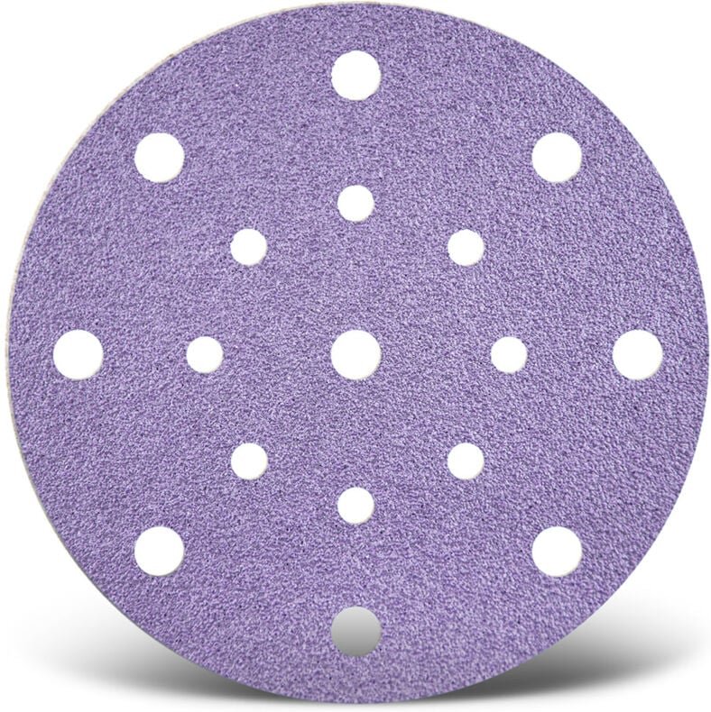 Purple hd Klett-Schleifscheiben, 150 mm, 17-Loch, f. Exzenterschleifer, Keramik-Mix (50 Stk.) K320 - Menzer