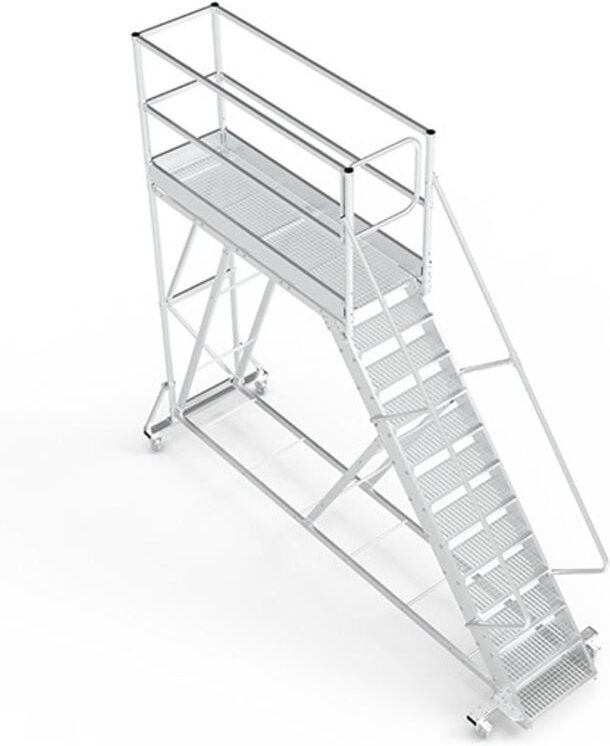 Mobile Plattform mit Geländer total - Maximale Arbeitshöhe 4.60m - PTF213-PT-CM