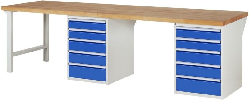 Werkbank 7513A8, B3000xT900xH840mm, 10x Schublade-TA - RAU