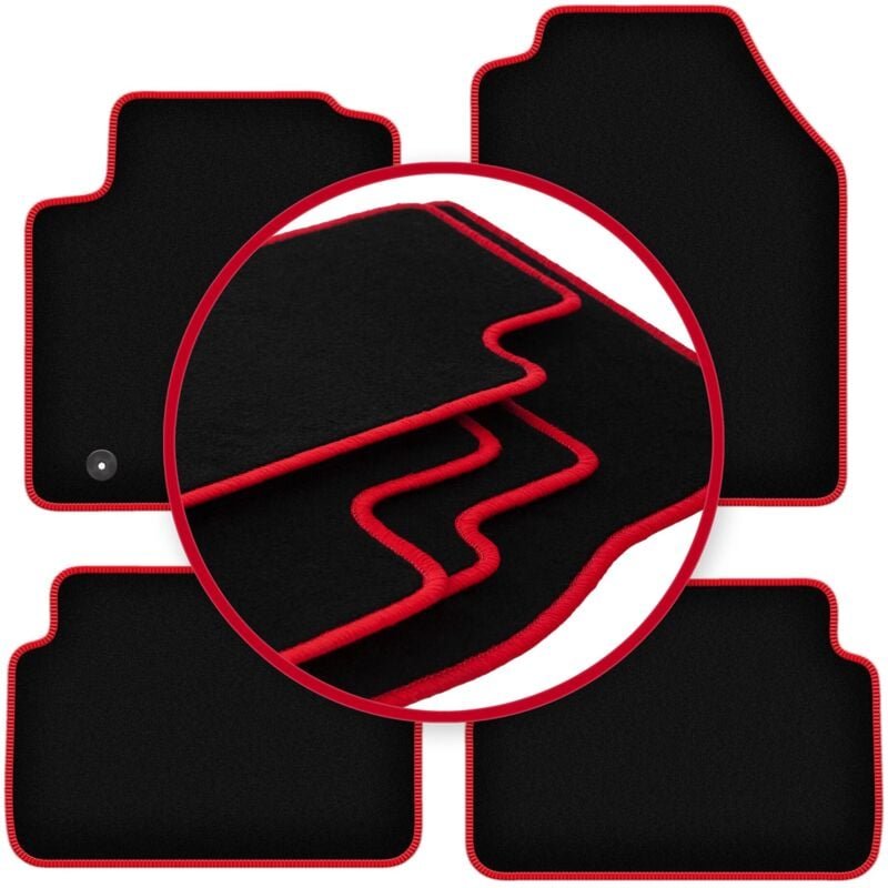 CARLUX-RED Autofußmatten für: Ford Focus MK1 (vor Facelift) Fließheck, Limousine, Kombi (1998-2001)