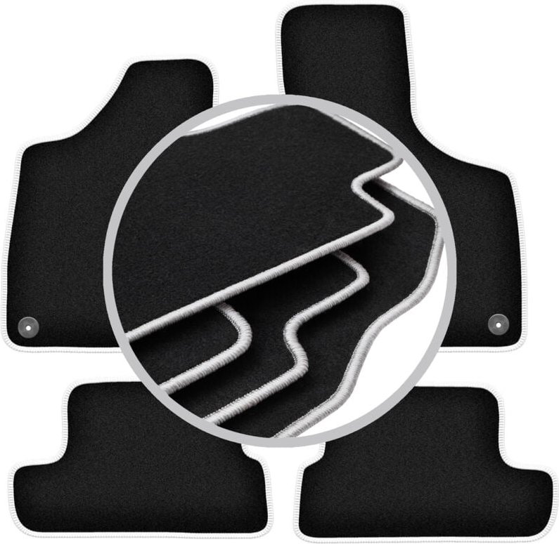 CARLUX-SILVER Autofußmatten für: Audi TT II 8J Cabrio, Roadster, Coupé (2006-2014)