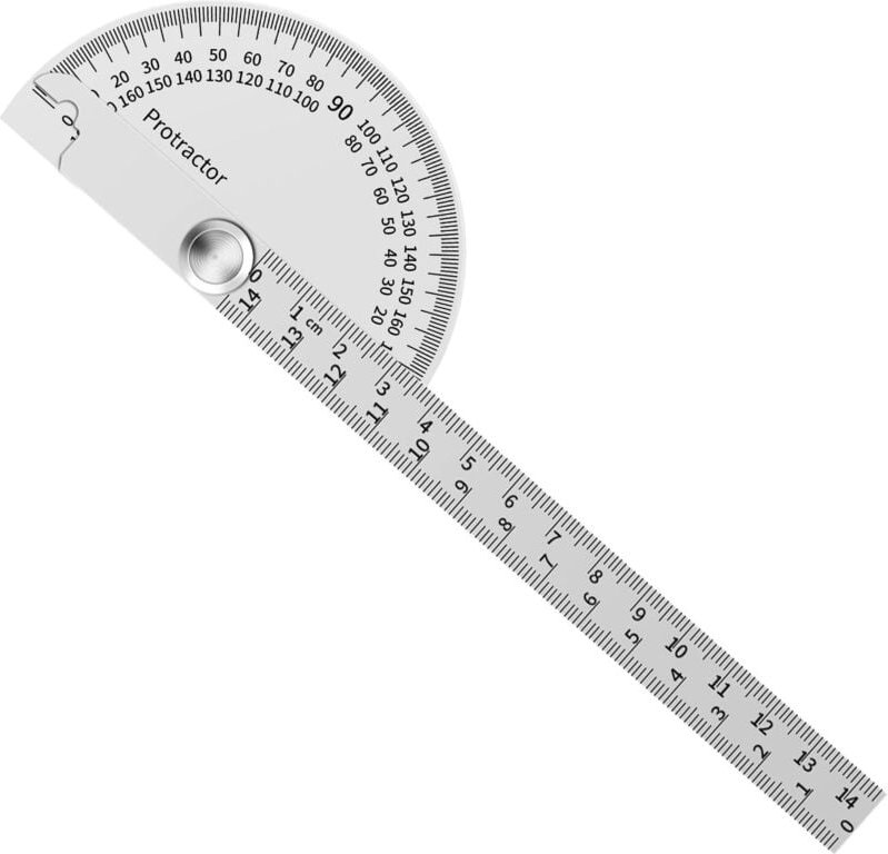 Winkelmesser aus Edelstahl, Goniometer mit rundem Kopf, um 180 Grad verstellbar für Ingenieure