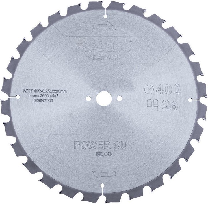 Sägeblatt 'power cut wood - classic', 400x3,2/2,2x30 Z28 tz 15° (628647000) - Metabo