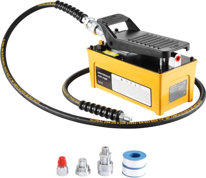 10.000 psi Lufthydraulikpumpe, 1,6 l Öltank, npt 3/8 Zoll Ölauslass, npt 1/4 Zoll Einlass, Luftbetätigte Fußpumpe mit Al...