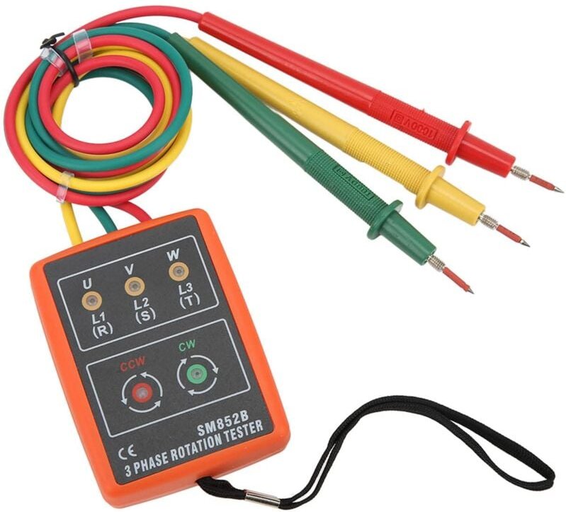 Ej.life - SM852B 3-Phasen-Rotationstester, Digitaler Rotationsmesser, ac 60 v Bis 600 v, für Stromprüfung, Indikator-Det...