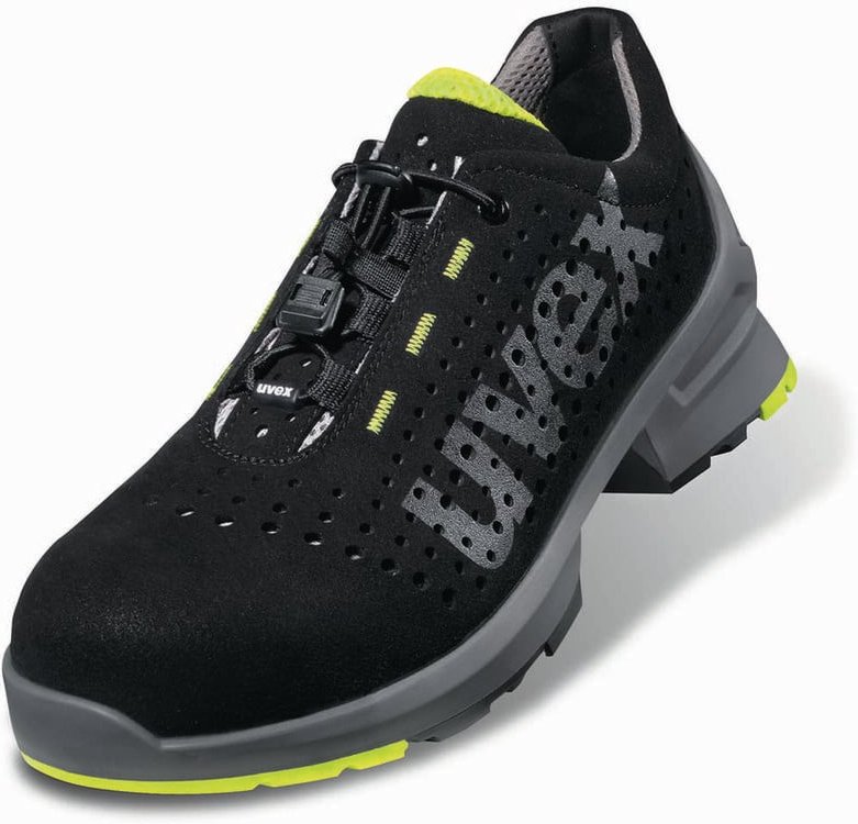 UVEX 1 Sicherheits-Halbschuh 8543 S1 ESD SR gelocht schwarz/gelb Gr. 41 W10