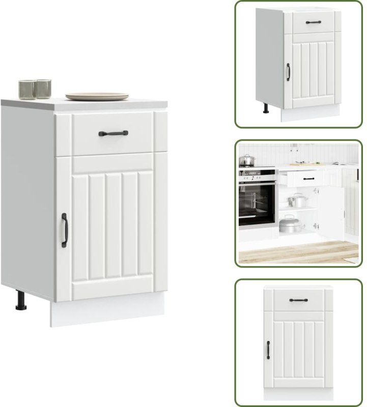 Küchen-Unterschrank Lucca Weiß Holzwerkstoff - Küchenunterschrank - Küchenunterschränke - Spülenunterschrank - Unterschr...