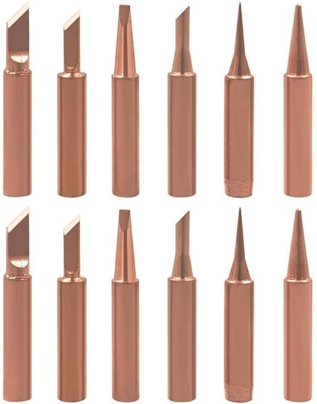 KZQ - 12 pezzi 900M-T Punte per saldatura in rame puro Punta per saldatore senza piombo Forma k sk 2.4D 3C ib Testa per ...