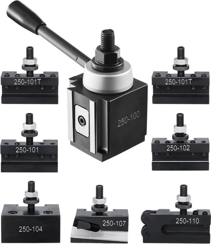 Schnellwechsel-Werkzeughalter-Set, 8-teilig, inkl. Drehwerkzeughalter, Keil-Werkzeughalter mit Drehwerkzeughalter-Zubehö...