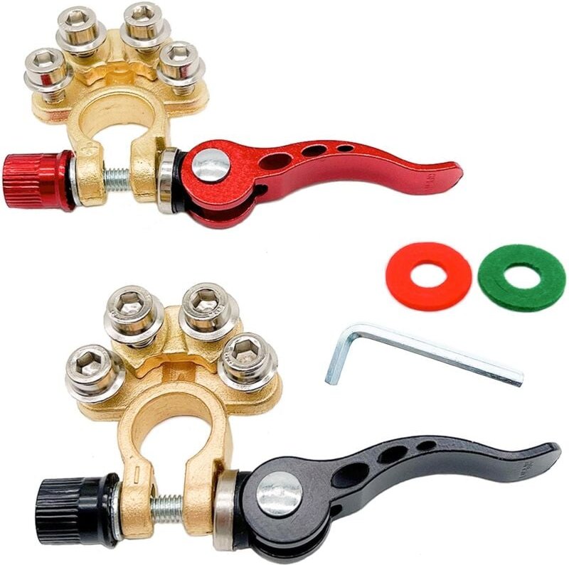 Schnellverschluss-Anschluss für Autobatterieklemmen, positive und negative Batterieklemme – 2 Stück Batterieklemme für A...