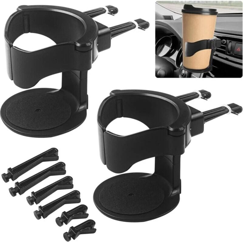 Thumbnail - 2er-Pack Getränkehalter für die Lüftung im Auto, universell verstellbarer Getränkehalter für das Auto, verstellbare Halt...