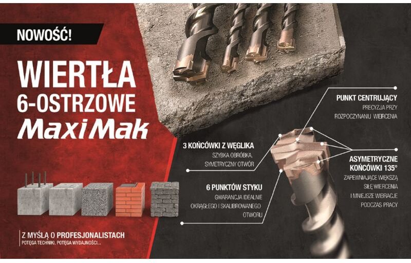 Makita Maxi Mak SDS-Max Hammerbohrer 32 x 1500 mm, professionelles Werkzeug zum Bohren in Beton und widerstandsfähigen M...