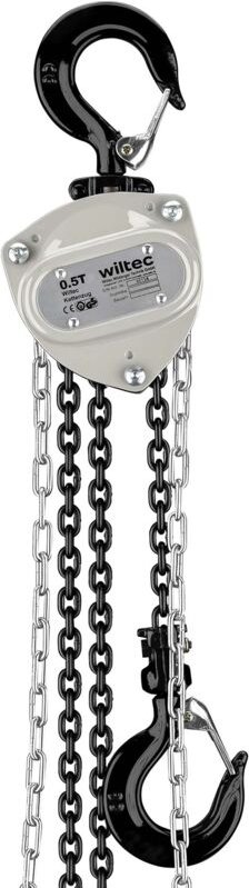 Wiltec - Kettenzug bis 500 kg, robuster Handkettenzug 3 m Hubhöhe, Tragmittel mit 3 m Lastkette, Hebezeug manuell, hochb...