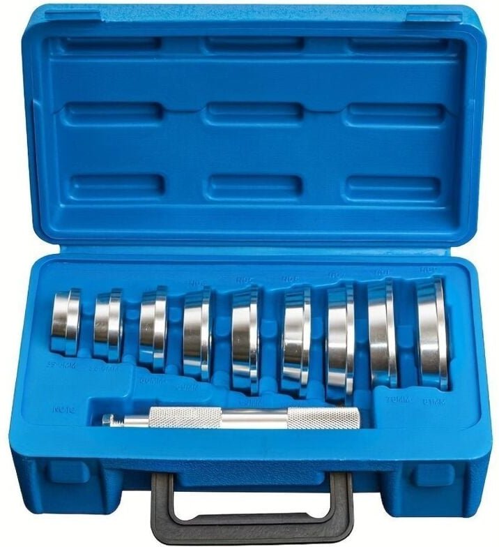 Extractor de cojinetes para automoción (10 unidades), prensa hidráulica para prensado de cojinetes de 39,5-81 mm, color ...