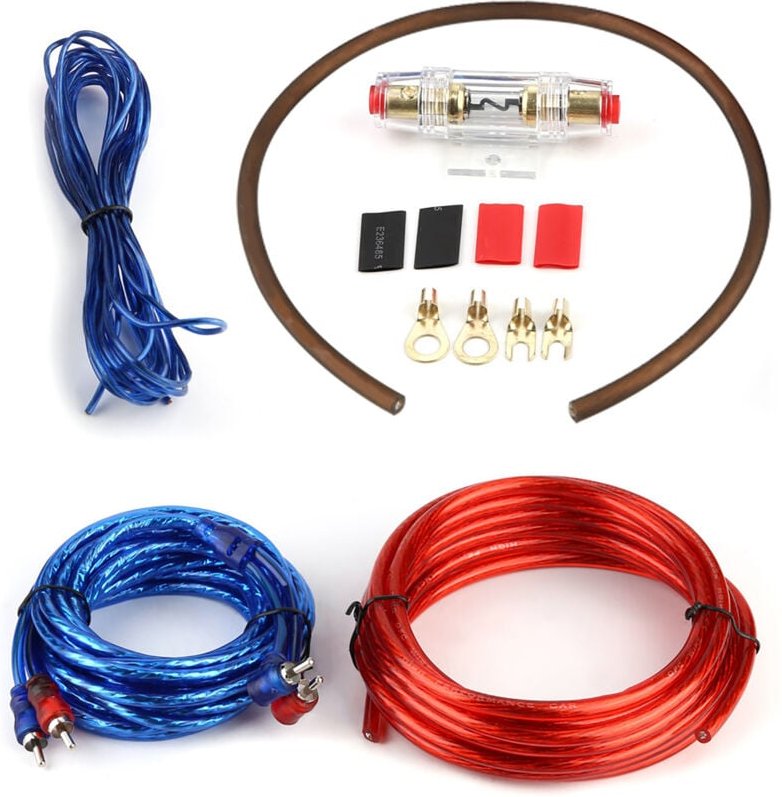 Ej.life - Subwoofer Plus Kabel Mit Sicherung - Endstufe Kabel Anschlusskabel Kfz Verstärker Kabelsatz Anschluss Car Audi...
