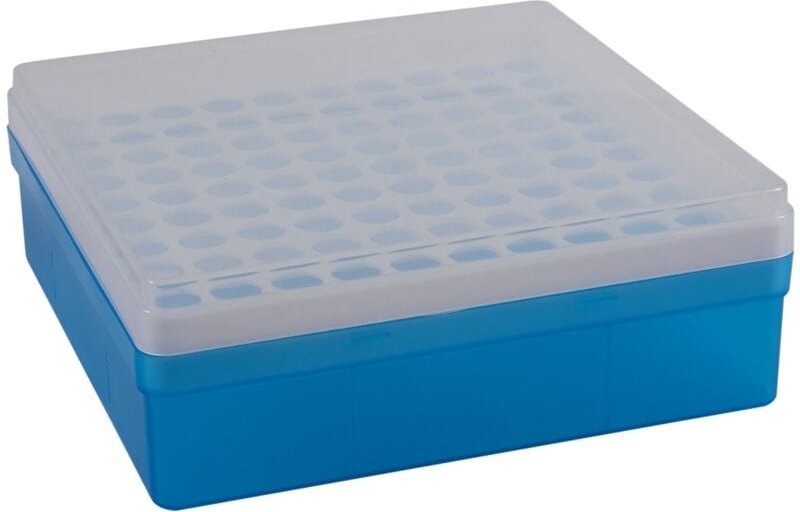 Thumbnail - Tlily - Plastikquadrat Transparent Blau 100 Loecher 1,5 ml Zentrifugenroehrchen Case