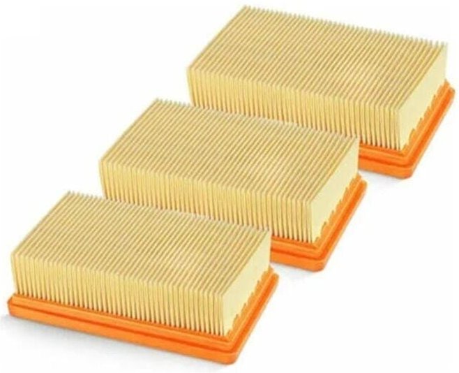 3er-Pack Flachfaltenfilter Ersatz für Kärcher Staubsauger MV4 MV5 MV6 WD4 WD5 WD6, WD4P WD5P WD6P Ymyny