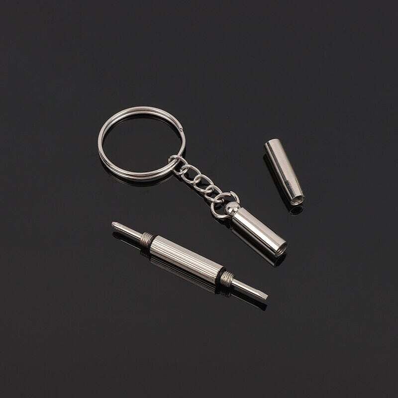 Portachiavi cacciavite per occhiali KZQ chiave inglese portatile 3 in 1, kit per la riparazione degli occhiali, mini por...