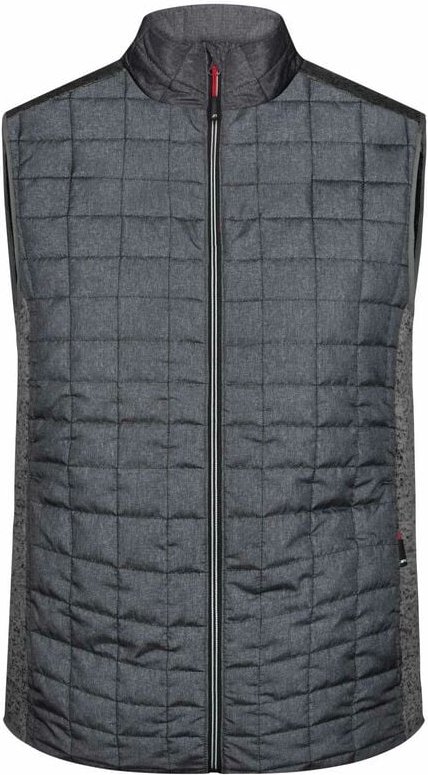 James & Nicholson Weste Materialmix Herren JN740 Gr. 3XL grey-melange/anthracite-melange