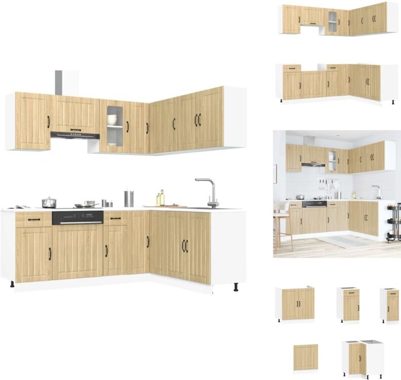 11-tlg. Küchenschrank-Set Lucca Sonoma-Eiche Holzwerkstoff - Küchenschrank-Set - Küchenschrank-Sets - Küchenzeile Einbau...