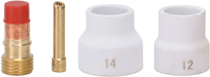 4PCS tig Gaslinsen -Kit Weißer Keramikbecher Kurzschurke Elektrodenhalteranschluss für wp 17 18 26 - Eosnow