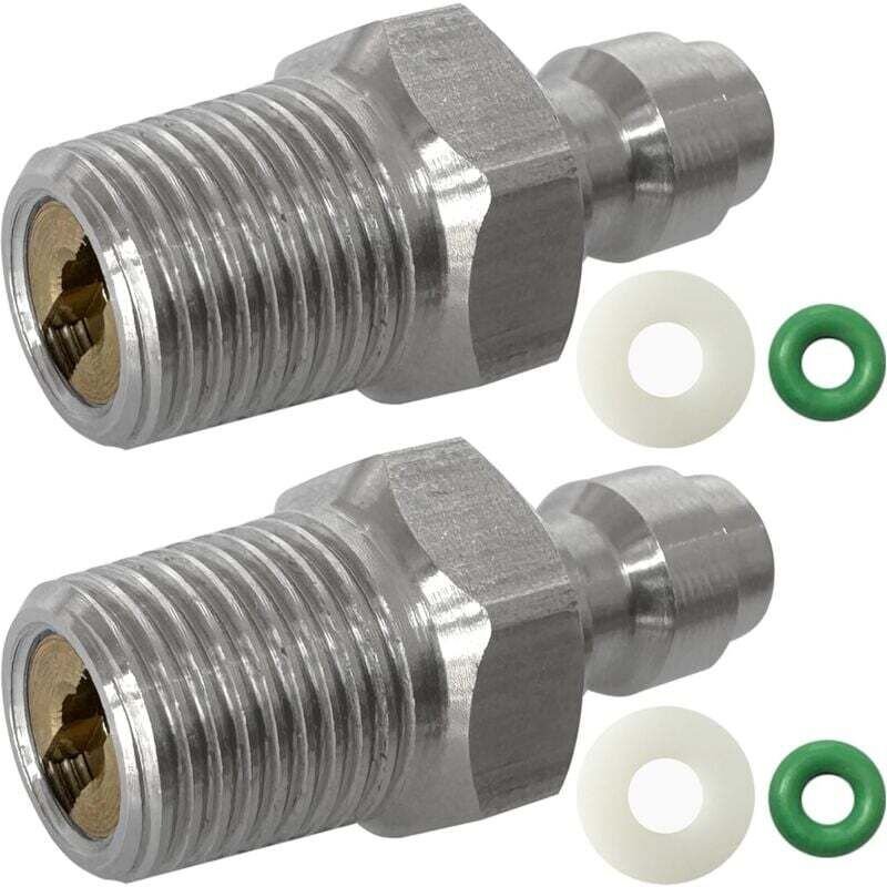XVX - 2er-Pack 8-mm-Schnelltrennsteckeradapter aus Edelstahl mit 0,125-Zoll-NPT-Außengewinde und PCP-Paintball-Nachfülla...