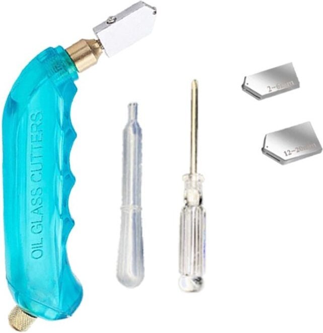 Professioneller Hartmetall-Glasschneider, Hochleistungs-Glasschneider mit Pistolenzufuhr, mit austauschbarem Kopf und Öl...