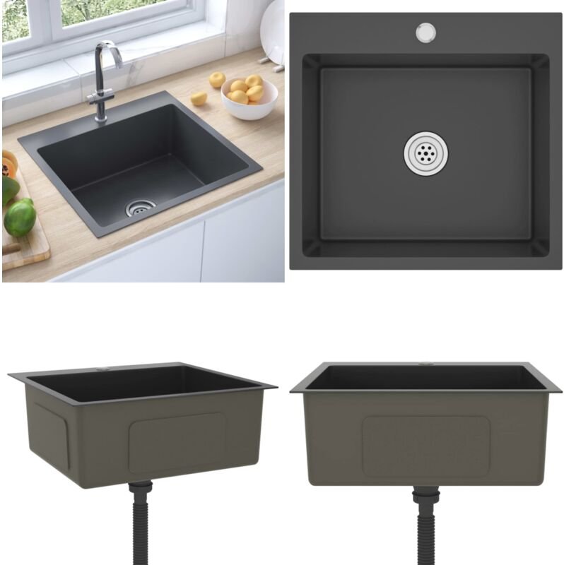 Handgemachte Einbauspüle Schwarz Edelstahl - Küchenspüle - Küchenspülen - Home & Living - Schwarz