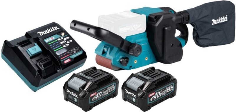 Makita BS 001 GM201 Akku Bandschleifer 40 V max. 76 x 533 mm Brushless + 2x Akku 4,0 Ah + Ladegerät