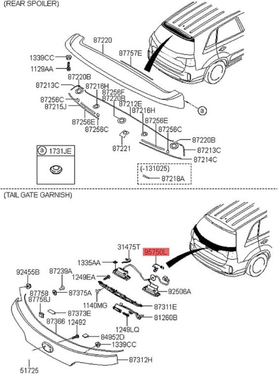 Tlily - Auto-Backup-RüCkfahrkamera-Baugruppe 95760-2P510 für Sorento 2012-2014, Heckklappen-Einparkhilfe-Kamera 957602P5...