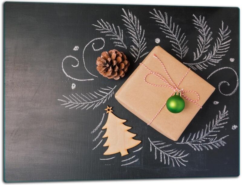 Glasschild SchneideBrett 52x40 Feertage