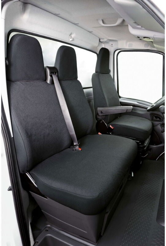 Walser - Passform Sitzbezug aus Stoff kompatibel mit Iveco Daily iv, Einzelsitz Armlehne innen & Doppelbank
