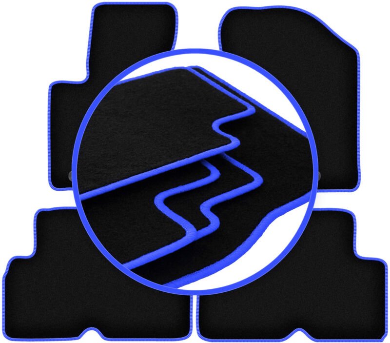 CARLUX-BLUE Autofußmatten für: Kia Carens IV Minivan (2013-2018)