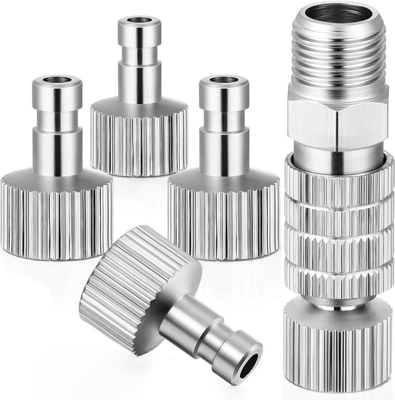 5-teiliges Airbrush-Adapter-Set, 1/8-Zoll-Stecker-Buchse-Anschlüsse, Universal-Trennadapter, Airbrush-Metall-Trennanschl...