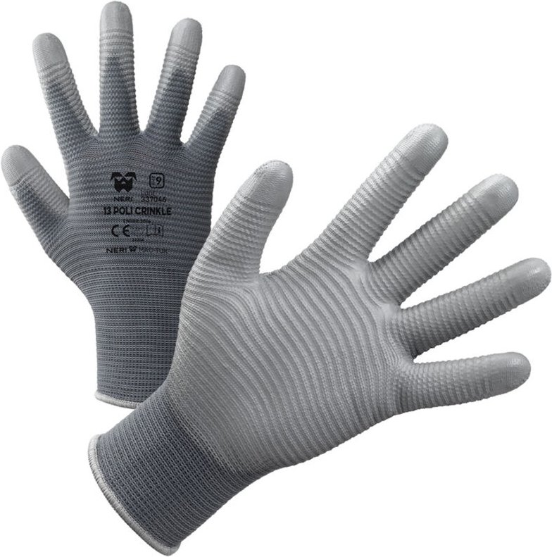 Poli Crinkle Arbeitshandschuhe - 10 (xl) - Grau - Neri