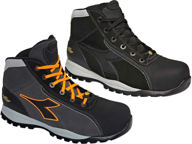 Geox Diadora GLOVE TECH HIGH S3 ESD Sicherheitsschuhe - 39 EU - Anthrazit/Orange