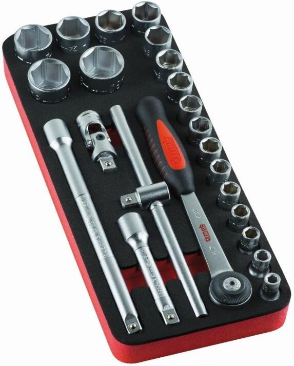 Schaumstoffmodul 23 Steckschlüsseleinsätze 1/2 - mob - 9804023001