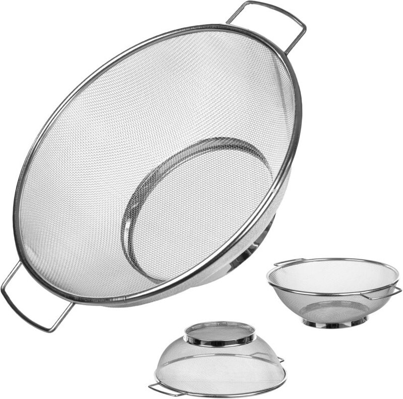 Kadax - Küchensieb aus Edelstahl, mit Praktischen Griffen, mit Untersatz ⌀ 21,5 cm