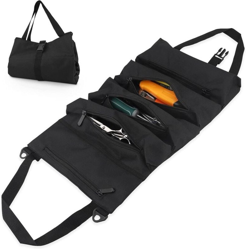 Thumbnail - Shining House - Werkzeugtasche, Werkzeugtragetaschen mit 5 Reißverschlusstaschen, robuste tragbare Oxford-Werkzeugtasche...