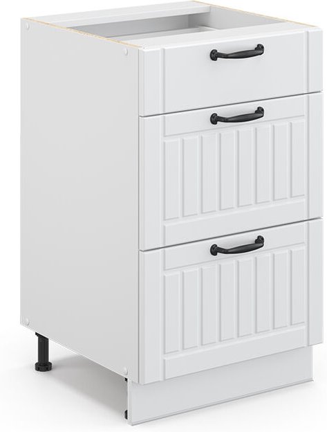 Küchenschränke Fame-Line, Weiß Landhaus, 50 cm ohne Arbeitsplatte, Vicco