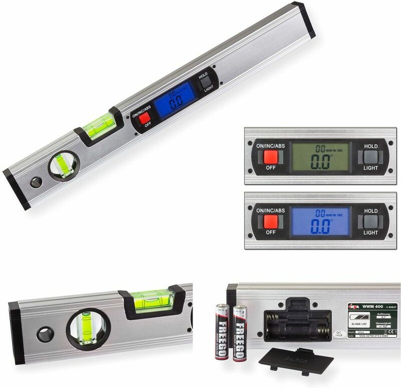 Alu Wasserwaage Messgerät elektronisch digital 40 cm Winkelmesser + Magnethalter