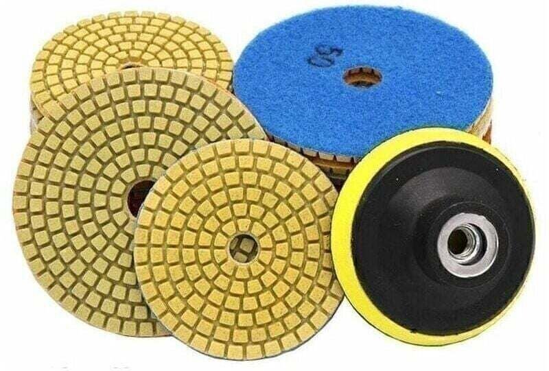 Gabrielle 10 Stück Nass-/Trocken-Diamant-Polierpads zum Polieren von Steinen, Stein-Polierzubehör, Schleifscheibe + 1 St...