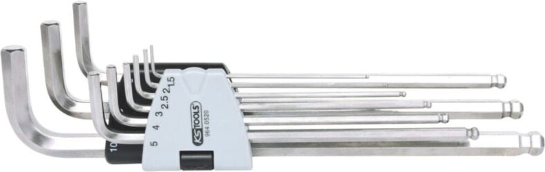 KS Tools EDELSTAHL Innen6kant-Winkelstiftschlüssel-Satz XL, 9-teilig