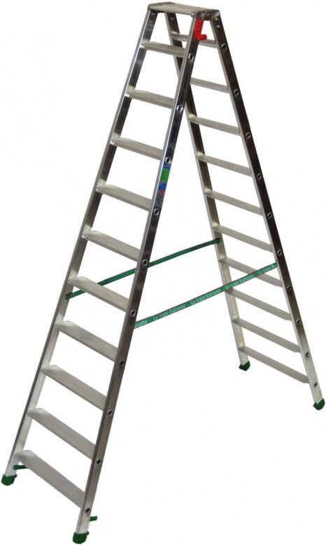 Doppelleiter 2x10 Stufen - Maximale Arbeitshöhe 4.23m - D9