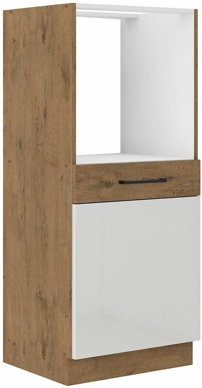 Küchen Preisbombe - Vigo Midischrank 60 Eiche Lancelot Weiß Hochglanz Küchenzeile Küchenblock Küche