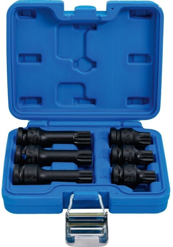 Bgs Technic - Kraft-Bit-Einsatz-Satz Antrieb Innenvierkant 12,5 mm (1/2') Innenvielzahn (für xzn) M14 - M18 6-tlg.