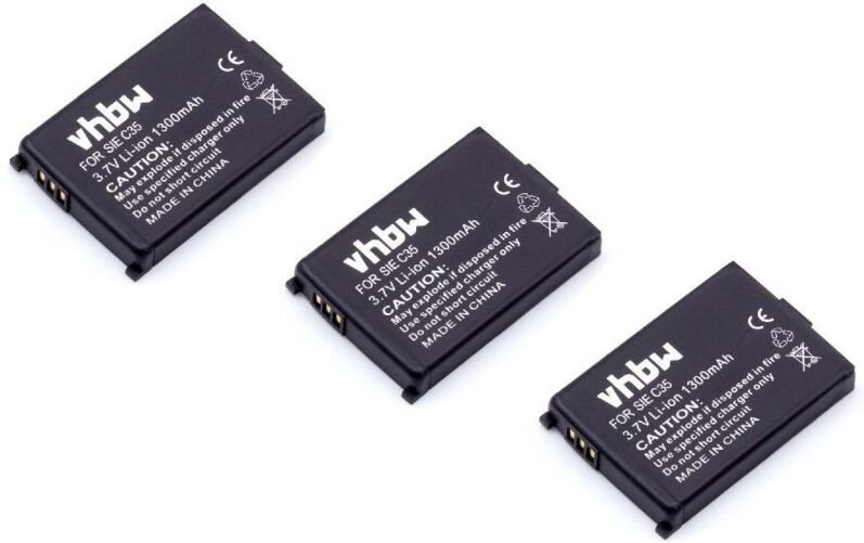 Thumbnail - Vhbw - 3x Akku kompatibel mit Siemens M35, M35i, S35, S35i, C35, C35i schnurlos Festnetz Telefon (1300 mAh, 3,7 v, Li-Io...