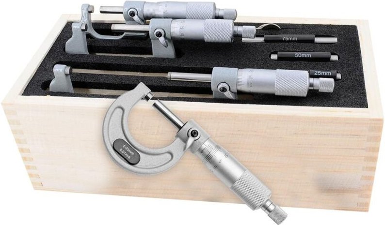 Fortis - Bügelmessschrauben-Set 0-100mm